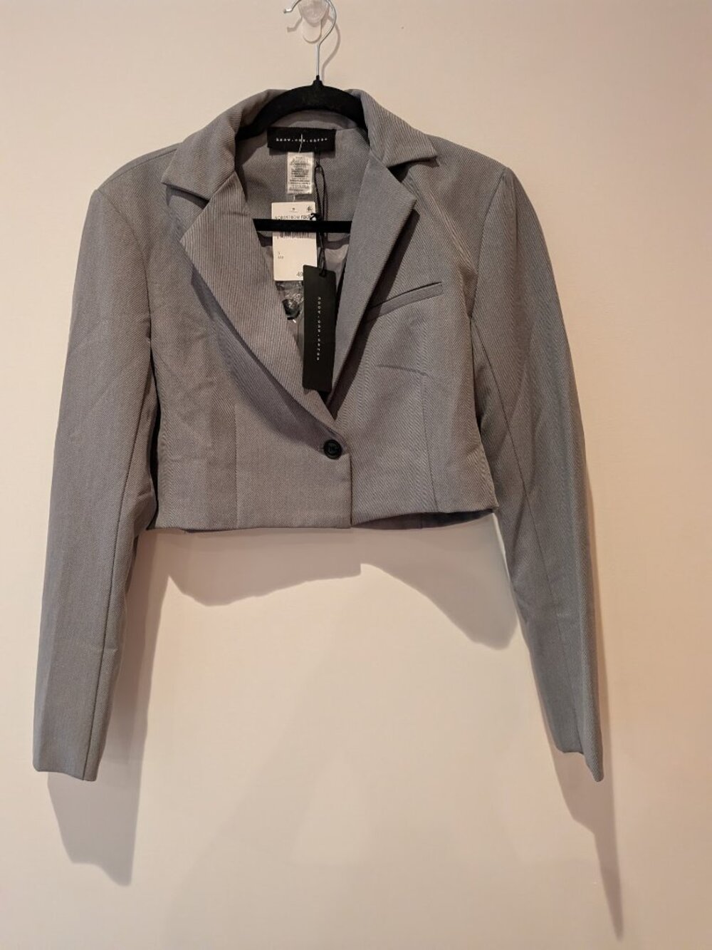 Know.One.Cares Cropped Blazer, Women's Small, Gray, New with Tags
